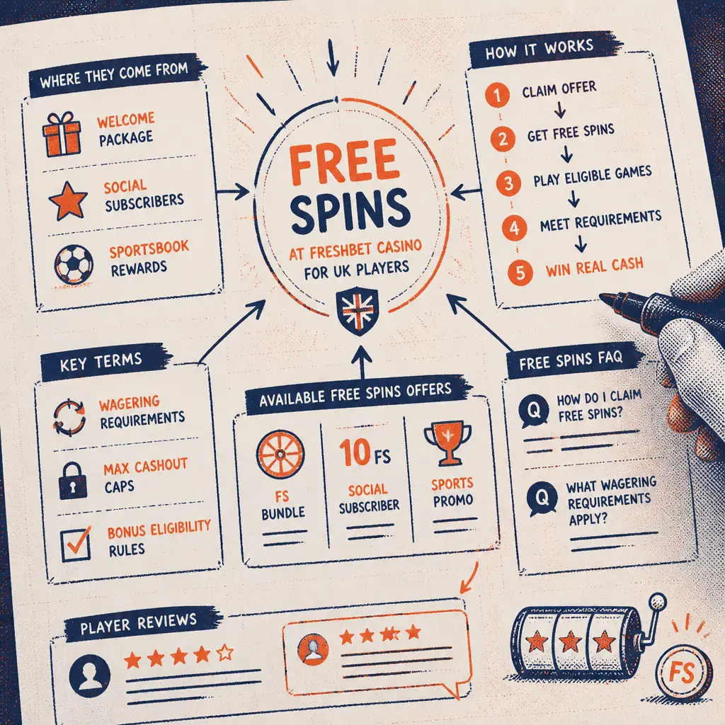 Freshbet Free Spins visual guide for Freshbet Casino